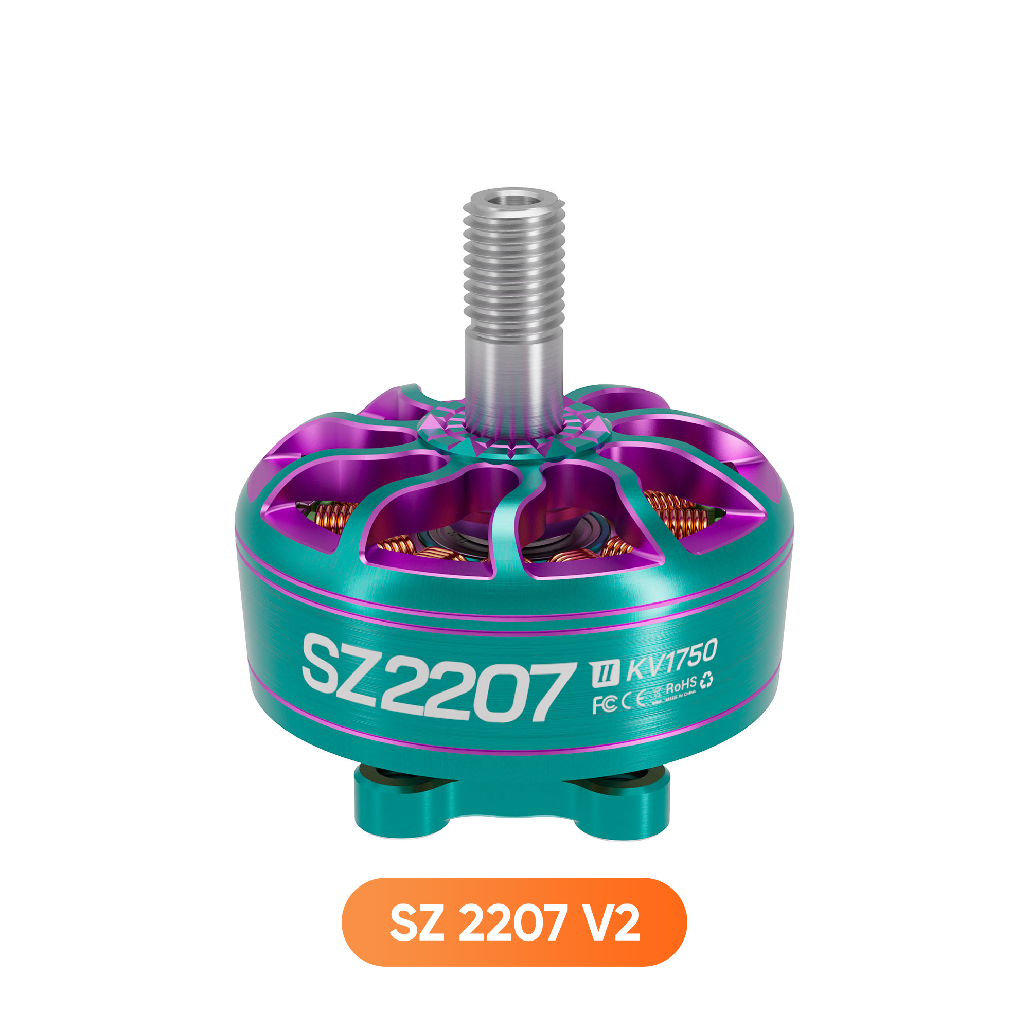 Brushless Motor MEPS SZ2207 V2 Motor for 5inch Racing Drone Cyan 1750kv 6s for RC Drone