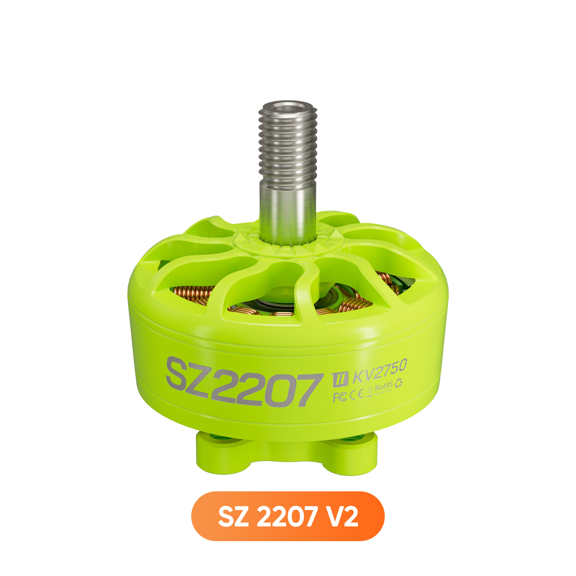 Brushless Motor MEPS SZ2207 V2 Motor for 5inch Racing Drone Fluorescent Green 2750kv 4s for RC Drone