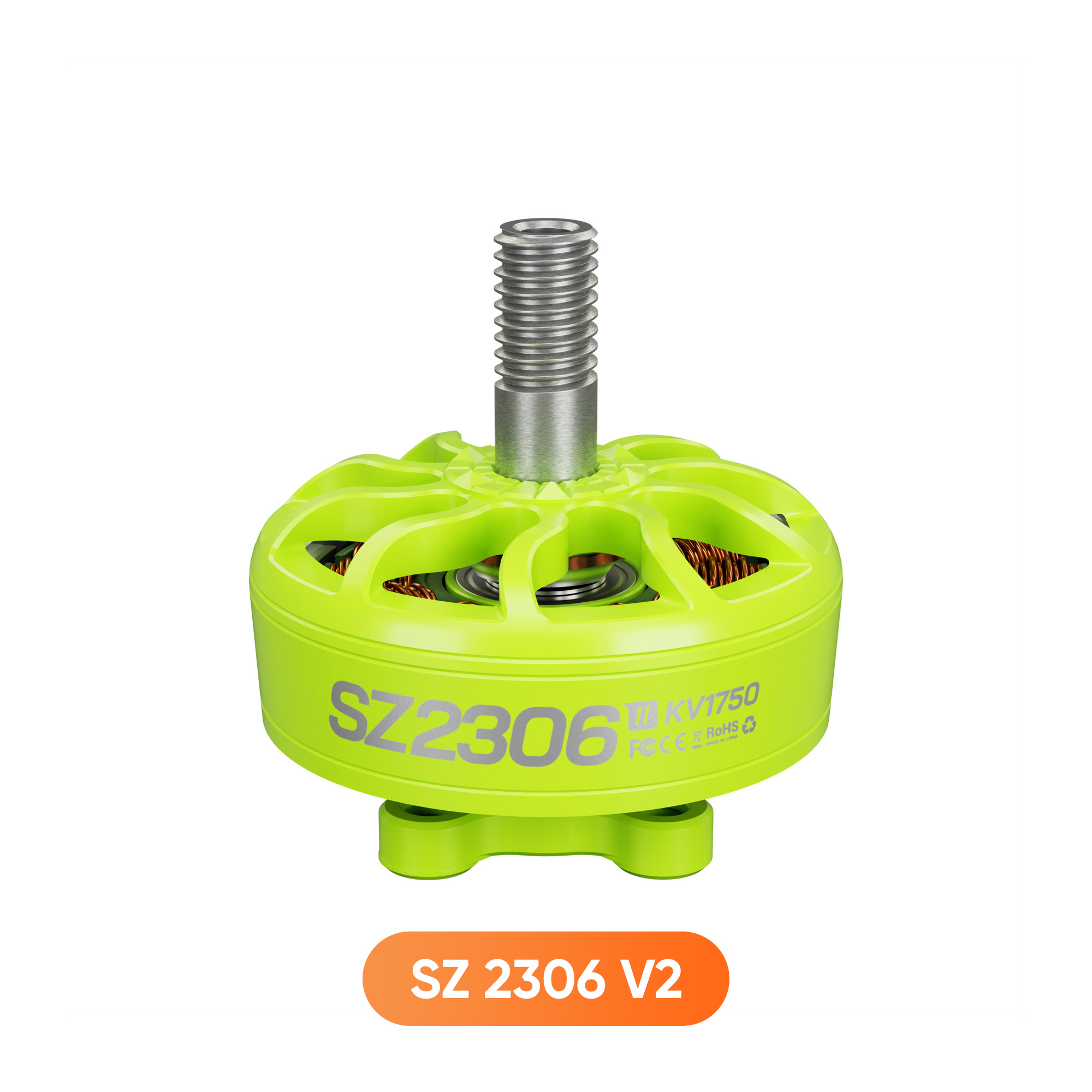 Brushless Motor MEPS SZ2306 V2 Motor for 5 Inch Freestyle Drone Fluorescent Green 1750kv 6s for RC Drone