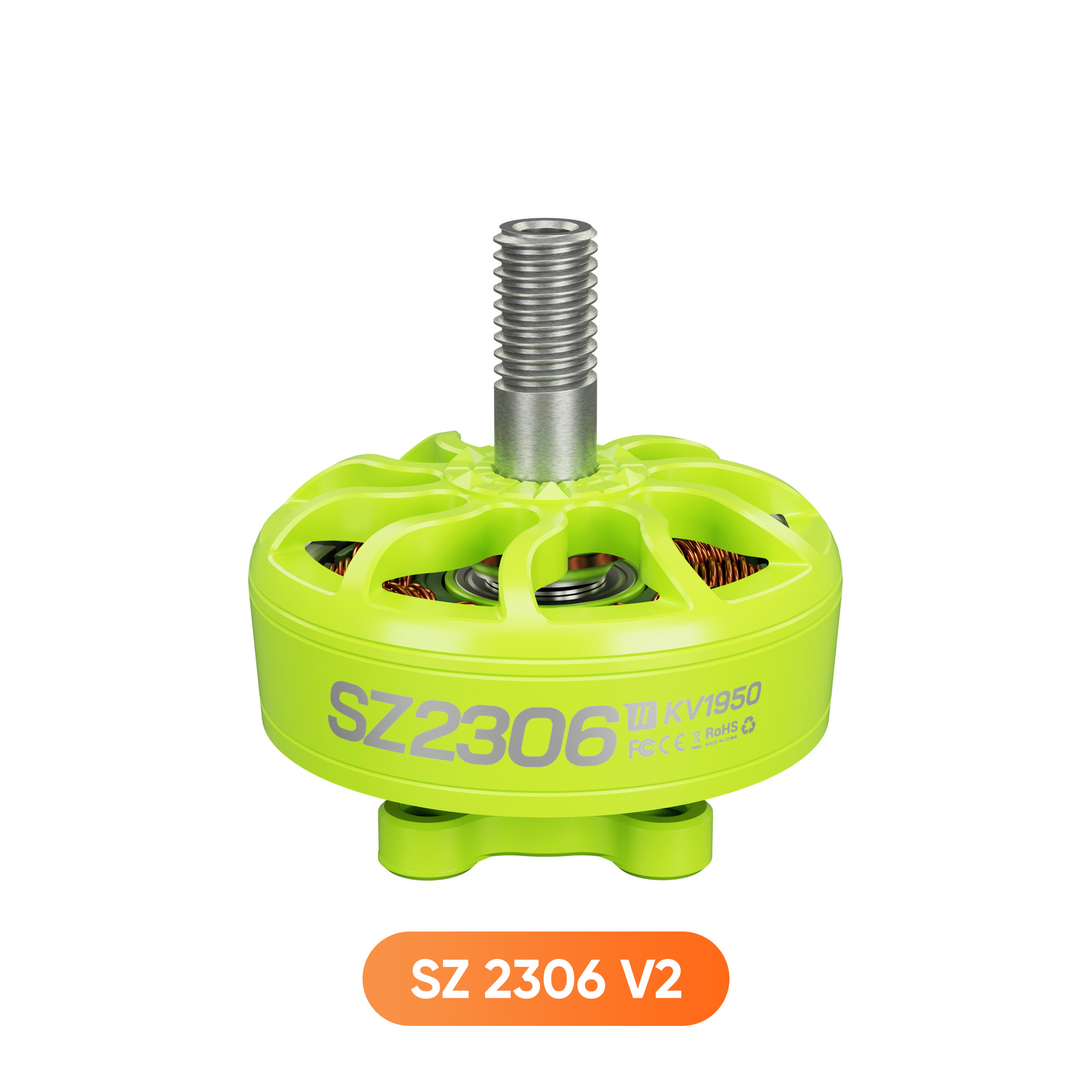 Brushless Motor MEPS SZ2306 V2 Motor for 5 Inch Freestyle Drone Fluorescent Green 1950kv 6s for RC Drone